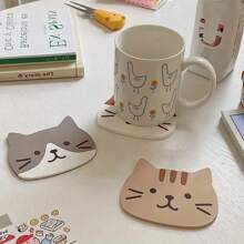1pc, Cute Cat Silicone Coasters, Assorted Fun Designs, Heat Resistant, Non-Slip, Easy To Clean, Soft Table & Desk Mats, Perfect For Home And Office Use, Gift Idea - Multicolor - View 8