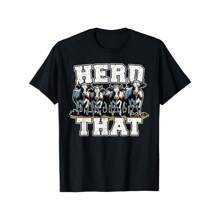 Herd That Funny Cow Lover Farmer T-Shirt, 100% Cow Shirts For Women Mom Family Friends, Black Round Cow Shirts, Soft Breathable Colorfast Women'S Casual Short Sleeve Top For Spring & Summer (S-XXL, 180g)