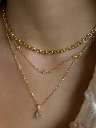 Shescity 1 Set de 3 Piezas de Collar Colgante Minimalista de Corazón de Cereza de Moda para Mujeres