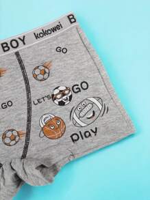 Conjunto de 3 Calzones de algodón para niño, Bonito diseño de balones de futbol GO, multicolor, suaves y comodos. (Los colores se envían al azar) - Multicolor - Ver 7