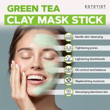3pcs Green Tea Mask Stick Blackhead Remover Deep Pore Cleansing Clay Stick Mask Moisturizing Oil Control Shrink Pores Remove Anti-Acne Mask Facial Care - 綠色 - 查看 7