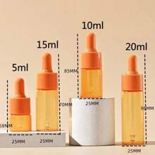 1 Set de 5 piezas de Botellas Cuentagotas de Vidrio, Capacidad de 5ml, 10ml, 15ml y 20ml, Botellas Vacías para Aceites Esenciales, Sueros, Gotas para los Ojos, Rellenables, Artículos Esenciales de Viaje - Multicolor - Ver 7