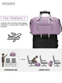 UNIXINU Carry On Travel Bag Large Capacity Weekender Overnight Duffle Bags With Shoe Compartment Sports Fitness Bags For Women