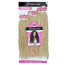 Curly Hair For Interlacing Verna Noble Lady Protein Fiber 75cm - 9 Screens - 320g - Blonde Highlight - View 1