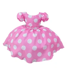 Pink Themed Party Dress With White Polka Dots Luxury Birthday Party Theme N1329 - Màu Hồng baby - Xem 4