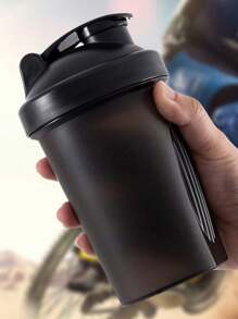 1 pieza Botella agitadora de 400ML con asa clásica, a prueba de fugas, con escala, un pequeño batidor de varilla de acero inoxidable, certificada PP5, apta para lavavajillas, taza de mezcla de proteínas en polvo para deporte y fitness, taza de agua, taza de café, taza de batido grande, con bola de agitación de metal, para mezclar bebidas de proteínas en polvo, botella de agua deportiva, adecuada para gimnasio, escuela, parque infantil, trabajo y otros usos