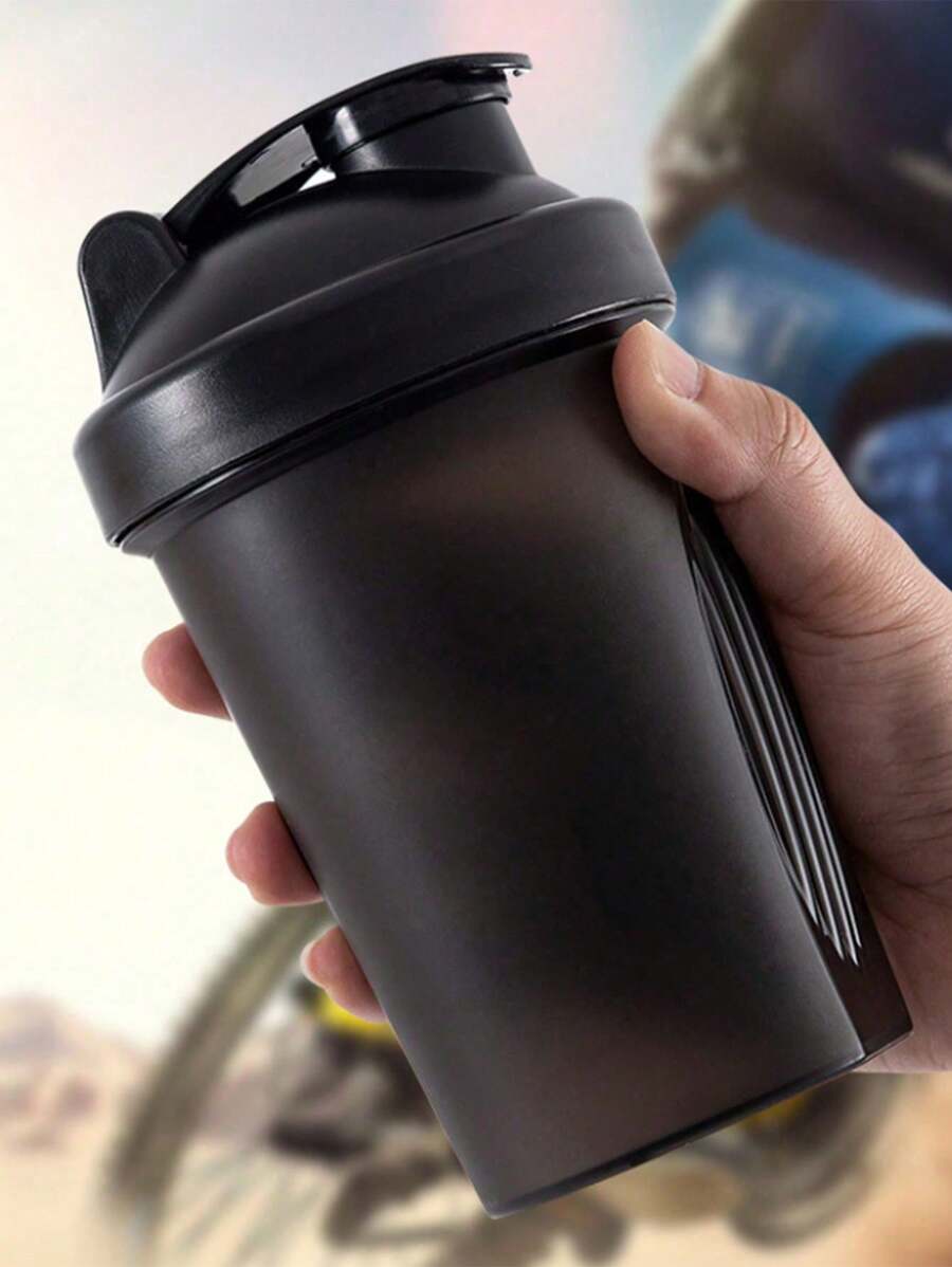 1 pieza Botella agitadora de 400ML con asa clásica, a prueba de fugas, con escala, un pequeño batidor de varilla de acero inoxidable, certificada PP5, apta para lavavajillas, taza de mezcla de proteínas en polvo para deporte y fitness, taza de agua, taza de café, taza de batido grande, con bola de agitación de metal, para mezclar bebidas de proteínas en polvo, botella de agua deportiva, adecuada para gimnasio, escuela, parque infantil, trabajo y otros usos