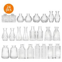 Superlele 12/24/30/48pcs Bud Vases, Small Vase For Flowers, Clear Glass Vase For Home Decor, Wedding Decorations, Clear Flower Vases For Centerpieces, Vintage Vase For House Decor