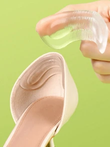 1 Pair Transparent Shoe Insoles, Cushions For Loose Shoes, Blister & Pain Protector, Filler To Tighten Shoes, Anti-Friction & Slip, For Women - Clear - View 2