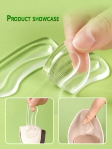 1 Pair Transparent Shoe Insoles, Cushions For Loose Shoes, Blister & Pain Protector, Filler To Tighten Shoes, Anti-Friction & Slip, For Women - Clear - View 7