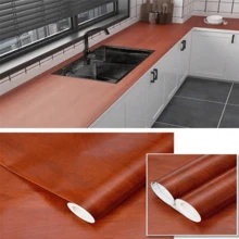 1 Roll Of Wood Grain Self-Adhesive Wallpaper-Peeled And Pasted, Waterproof, Removable, Suitable For Autumn Aesthetic Wall Stickers For Living Room, Kitchen, Bedroom, Dormitory And Furniture Renovation Gifts Birthday Graduation Wall Paper Room Decor Wall Decor - Brown - View 5