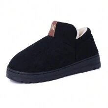 Womens Boots - Memory Foam Fleece Lined Winter House Shoes, Lightweight Indoor/Outdoor Slip-Ons With Closed Back - Black - View 2