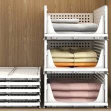 1 szt. szybkiego montażu przegrody do szafy, szuflada szafki, organizer na ubrania, składany kosz na ubrania z przesuwaną szyną, pudełko do przechowywania ubrań w sypialni