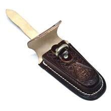 Atrevidu's Rustic Leather Ring Knife Sheath - Tabaco Nuestra Señora - Ver 2