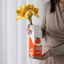 1 件复古风格 Rise And Shine 装饰陶瓷花瓶，独特的家居/厨房/办公室装饰，橙汁 - 多色 - 查看 2