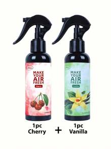 1 peça/2 peças, 150ml/5,07oz, Spray de Aromaterapia com Extrato Vegetal, Purificador de Ar Forte para Roupas, Casa e Carro, Difusor de Aroma, Emissão Natural para Remover Odores, Tornar o Ar Fresco, Acalmar Emoções, Criar uma Atmosfera Romântica, Baunilha, Chiclete, Cereja, Morango, Jasmim, Limão, Gelo Preto, Carro Novo, Colônia, Adequado para Decoração Doméstica, Carros, Salas de Estar, Quartos, Banheiros, Salas de Estudo, Presentes de Aniversário e Formatura, Portátil