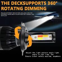 2pcs Strong Light Car Lamp Car Bulb Four Color Conversion H1 H4 H7 9005 9006+H11 6000K LED Headlight Ultra White Kit, Headlight Bulb Fog Light Bulb, ATV UTV Light - H11 - View 6