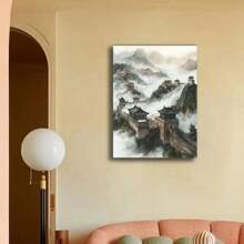 1 Pc The Great Wall Of China Panoramic Canvas Art Printing Wall Decoration Wooden Framed  Canvas Painting Thickness 2.25cm/0.9inch High Quality Wall Art Prints Poster Direct Hanging Wall Picture Decor For Home Gifts, Christmas Gift,Christmas Decoration,Living Room, Bathroom, Bedroom, Kitchen