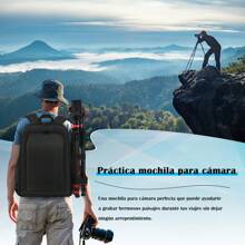 Mochila para Camara Fotografica,Bolsa Mochila Profesional para Camara,Mochila Impermeable para Portátil de 15.6 pulgadas con Divisores Desmontables y Cubierta para la lluvia - Gris - Ver 9