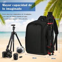 Mochila para Camara Fotografica,Bolsa Mochila Profesional para Camara,Mochila Impermeable para Portátil de 15.6 pulgadas con Divisores Desmontables y Cubierta para la lluvia - Gris - Ver 7
