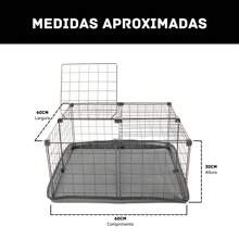 Cercado para Porquinho da Índia Gaiola para Coelho 60x60cm Cercadinho Pet com Teto e Bandeja Higiênica - Preto - Visão 3