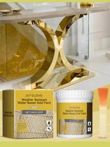 Peinture à l'eau dorée : Peinture dorée de décoration de pilier de cheval, barre de périmètre de pièce, peinture dorée brillante, peinture à l'eau dorée