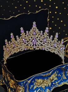 1pc Tiara And Crown For Women Crystal Queen Crowns Rhinestone Princess Tiaras For Girl Bride Wedding Hair Accessories For Bridal Birthday Party Prom Halloween Christmas - 彩色 - 查看 16
