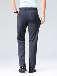 1 Pair Men's Thickened Business Casual Pants, Warm For Autumn/Winter Commuting