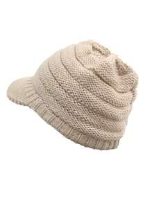 1PC Unisex Winter Visor Beanie Knit Hat Cap Crochet Men Women Ski Thick Warm Acr Ski Hat - Multicolor - View 9