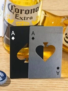 2pcs Wine Bottle Opener, Playing Card Shaped Bottle Opener, Stainless Steel Credit Card Size Beer Bottle Opener Cap Opener For Your Wallet Wedding Party Groomsmen Bridesmaid Gifts, Stainless Steel Multipurpose Bar Tool For Home, For Outdoor, Camping, Gift For Father - Multicolor - View 4