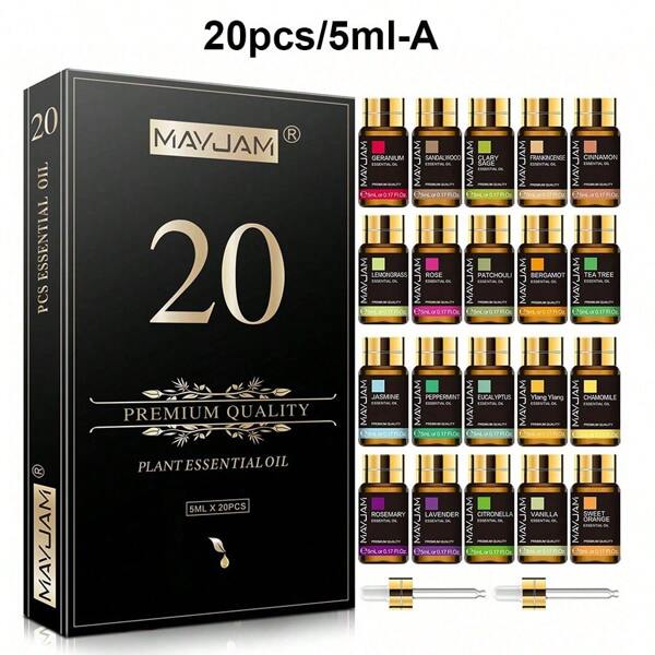 Set de Aceites Esenciales MAYJAM, Set de Aceites Fragantes de Frutas, Set de Aceites Esenciales - Diferentes Conjuntos para Difusor, Aromaterapia, Velas, Jabones