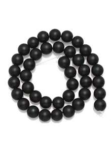1 filo di perline sfuse rotonde in onice nero opaco per la creazione di gioielli, fai da te, per collane, bracciali, orecchini, accessori, misure 4, 6, 8, 10 mm