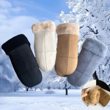 1 双女士滑雪手套，Deer Thermal 内衬加厚防水防风冬季保暖滑雪手套，均码