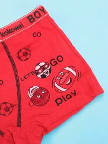 Conjunto de 3 Calzones de algodón para niño, Bonito diseño de balones de futbol GO, multicolor, suaves y comodos. (Los colores se envían al azar) - Multicolor - Ver 3