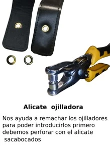 Vmingo Kit Alicate 3en1 Sacabocados Ojales Remachadora Ojilladora Cinturon Repuesto 350 Remaches - Amarillo - Ver 4