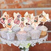 Fairy Cupcake Toppers ,Flower Fairy Party Cupcake Toppers,Fairies Party Cake Picks Garden Birthday Party Decorations For Fairy Party, Fairy Tale Party, Garden Party, Flower Party, Birthday Party And So On - Multicolor - View 8