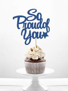 2025 Proud Of You Degree Diploma Certificate Graduation Cap 6pcs Cake Topper Set, 6 Styles 2pcs Each, 12pcs/Pack, Graduation Season Party Cake Decorations - Multicolor - View 10