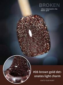 annies 10ML Reflective Glitter Gel Nail Polish Champagne Silver Pink Semi-Permanent Varnishes Soak Off UV LED Disco Diamonds Gel Polish Nail Art DIY 1pc/12PCS Nails - Multicolor - View 18