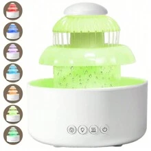 Humidificateur pour chambre à coucher avec son de pluie et veilleuse 7 couleurs, humidificateur à brouillard froid, humidificateurs avec 10 heures de fonctionnement, diffuseur d'huiles essentielles, humidificateur d'air pour chambre à coucher, maison, bureau, cadeau parfait