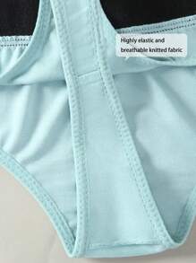 5 pièces Femmes grande taille Style Sport Taille Haute Élastique Strings V, Culotte Triangle Sexy Simple Confortable Respirante, Lettre Taille Large Plus grande taille Fitness Yoga, Ensemble Combiné de Culottes