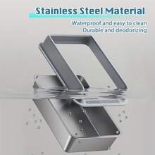 Extra Large Stainless Steel Cat Litter Box With High-Sided Enclosed Odorless Lid, Non-Stick, Leak-Proof, Easy To Clean, Rust-Resistant For Small To Large Cats, Rectangle Shape