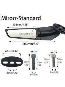 1 Set Adjustable Motorcycle Rearview Mirror Wind Deflector Spoiler Kit, Fit For 2018-2021 ZX10R ZX6R Z636 ZX6RR CBR, BMW 1000RR Racing Fairing Accessory Rearview Mirror - Standard - View 4