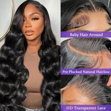 Body Wave 13x6 Lace Front Wigs Human Hair 13x4 Transparent Lace Front Wig 60% Human Hair Wigs For Women Glueless Brazilian Human Hair Lace Frontal Wig 180% Density Pre Plucked With Baby Hair Hairline 16-34 Inch - SNatural - View 11