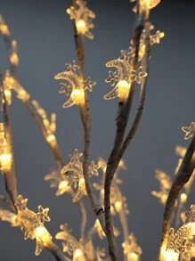1 Star Ring Moon Branch Light With 20 Battery-Powered LED Lights. These Glowing Willow Branches Are Perfect For Home Decor, Holiday And Wedding Party Decorations (Batteries Not Included)