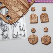 Soft Polymer Clay Stamp Sheet 3D Flower Banboom Wave Pattern Texture Embossing Mat For Clay Jewelry DIY Making Tools Pottery Ceramic Art Hobby Supplies Valentines - Clear - View 4