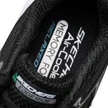 Skechers 男式低帮轻便休闲鞋，舒适运动鞋，232844-BKW - 黑色/白色 - 查看 6