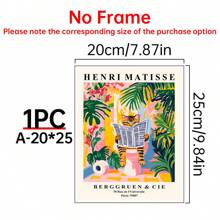 1PC Mèo Tabby Trên Bồn Cầu, Tranh Treo Tường Phòng Tắm Vui Nhộn, Tranh In Matisse, Đồ Trang Trí Dopamine Hồng, Áp Phích Nghệ Thuật Hiện Đại Giữa Thế Kỷ - Đồ Trang Trí Nhà Cửa - Nhiều màu - Xem 14