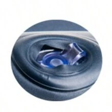 Striped Dark Blue Flocking Inflatable Mattress Portable Lunch Break Folding Inflatable Air Mattress Air Mattress, Suitable For Outdoor Courtyard Camping Picnic Indoor Office Living Room - Dark Blue - View 7