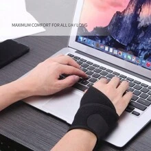 1pc Adjustable Wrist Sleeve, Comfortable Wrist Support, Compression Wrist Wrap Suitable For Left & Right Hand Gym Accessories - Black - View 6