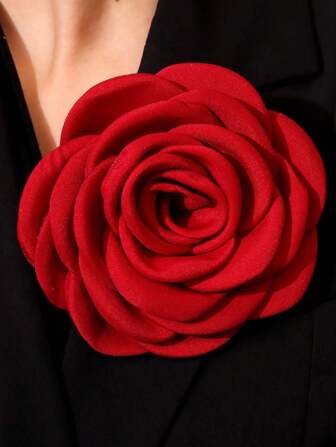 12.5-15cm Multi-Layer Elaborate Fabric Camellia Flower Brooch, Suitable For Decorating Dresses, Suits And More Dress Accessories Pin For Clothes Bag Charm School Office Accessories Shirts Jacket Jewelry Christmas Halloween Clothes Pin Funny Cute Teacher Gifts